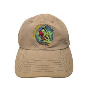 Rare Champion Parrot Chillin Worldwide Embroidered Tan Dad Hat Adjustable Y2K